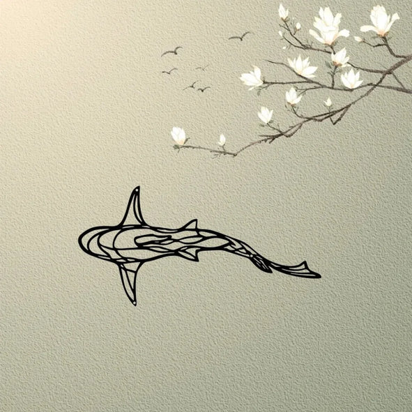 Iron Art Shark- Minimalist Metal Wall Hanging Bedroom Decor