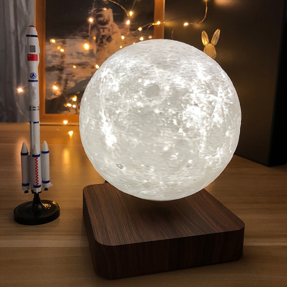 Lunar Miracle - Magnetic Levitating Moon Lamp with 3D Printed Craters.