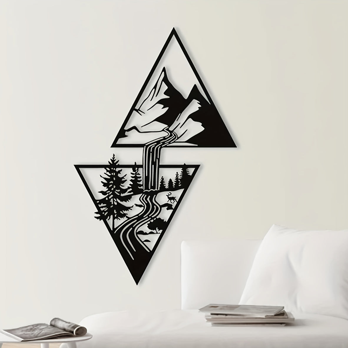 1pc Mountain View Metal Wall Art  Home Decor